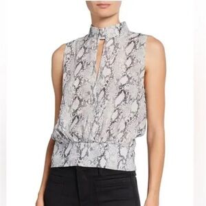 FRAME Sleeveless Snake-Print Party Top Women’s XS 100% Silk